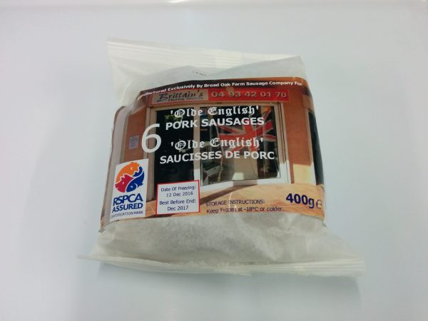 Broad Oak Farm "Olde English"  6 free range Pork Sausages 400g