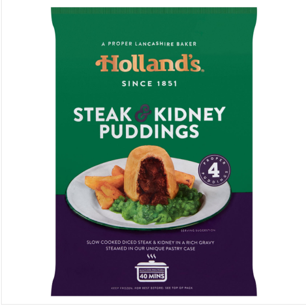 4 Steak and Kidney Puddings Hollands