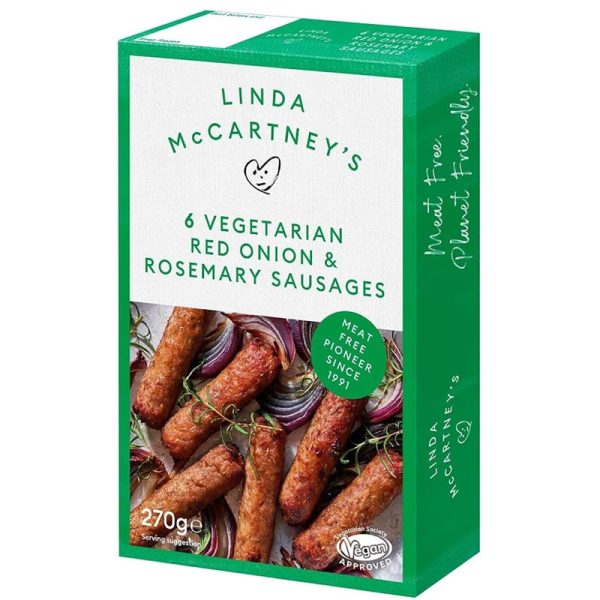 Linda McCartney's 6 Vegetarian Red Onion & Rosemary Sausages 270g