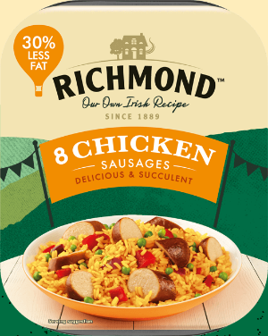Richmond Chicken Sausages 8 Pack 344g Brittains Direct