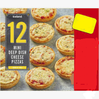 Iceland 12 Cheese Deepdish Mini Pizzas 312g - Brittains Direct